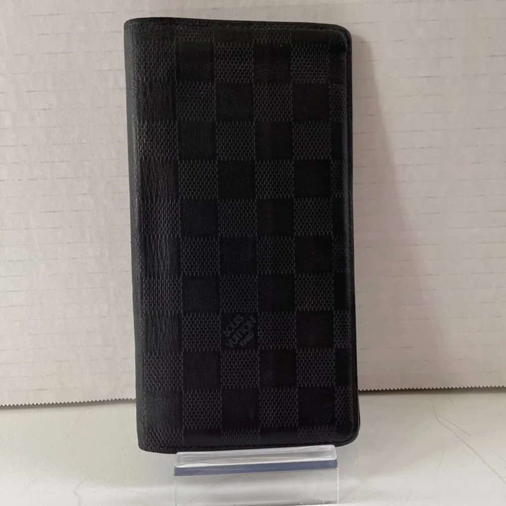 Louis Vuitton Damier Graphite Portefeuille Brazza N62665 Black Wallet